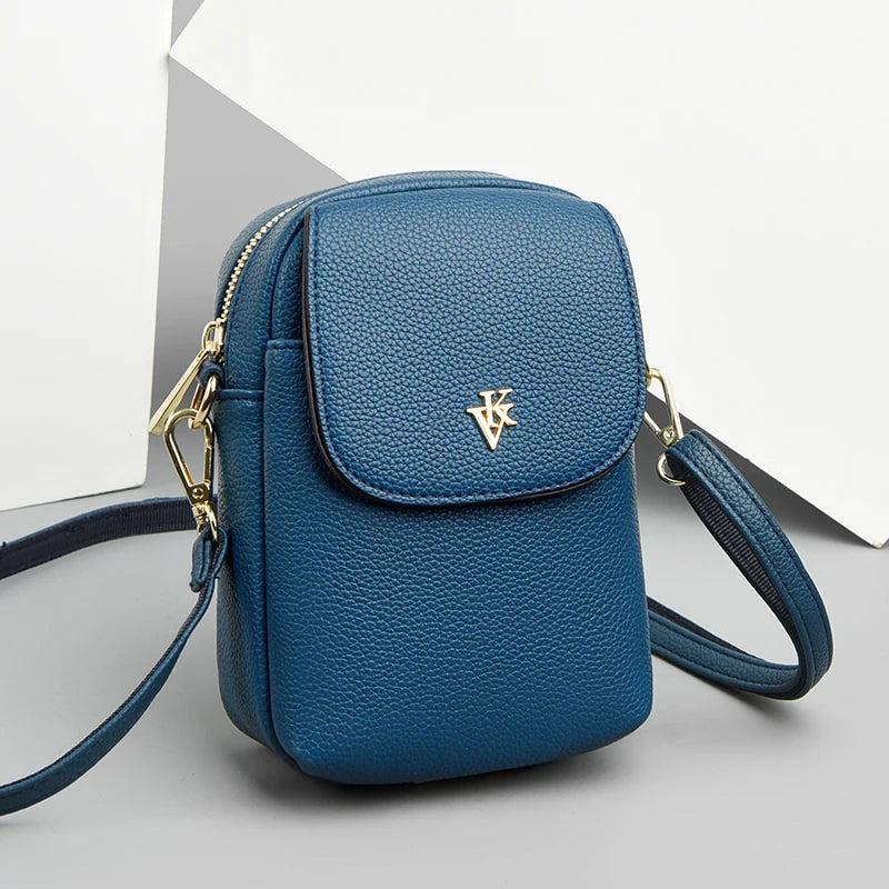 Ladies Mini Shoulder Bag PU Leather Casual Messenger Bag Female Mobile Phone Bag