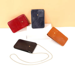 Women's Leather Mobile Phone Bag Soft Messenger Purse