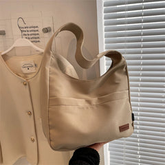 Ladies Large Capacity Canvas Handbag - Shoulder Bag for Shopping
