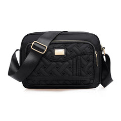 Embroidered Thread Rhombus Messenger Bag Large-capacity Plaid Shoulder Handbag