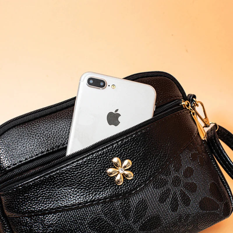 Multi-layer Shoulder Messenger Bag for Middle-aged Mother