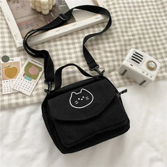 Canvas One-shoulder Diagonal Bag Cartoon Print Small Fresh