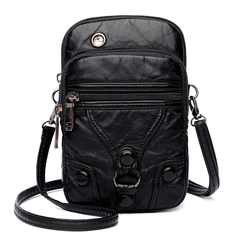 Women's PU Leather Small Mobile Phone Bag