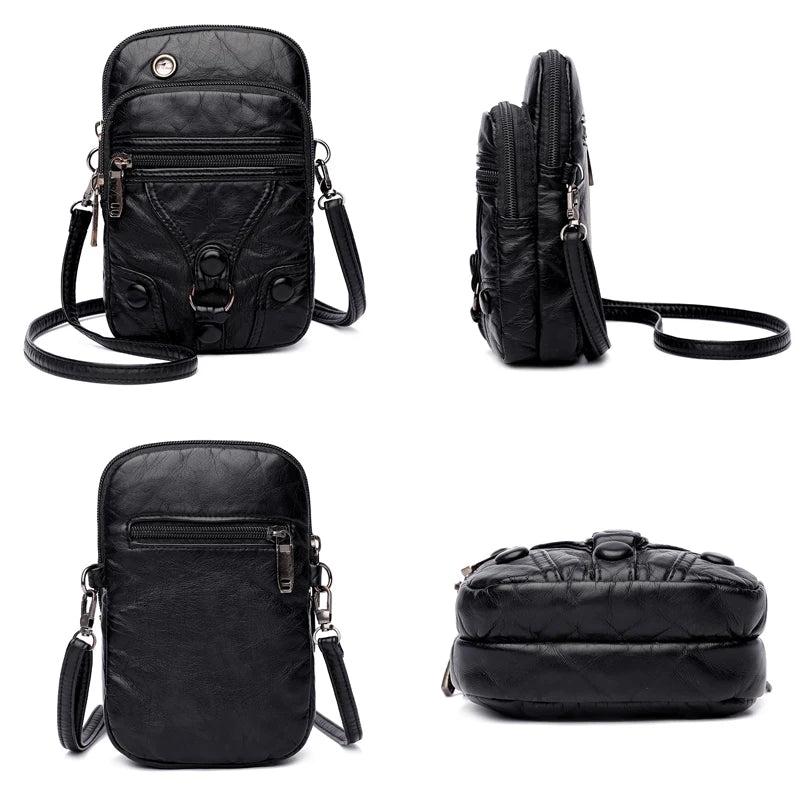 Women's PU Leather Small Mobile Phone Bag