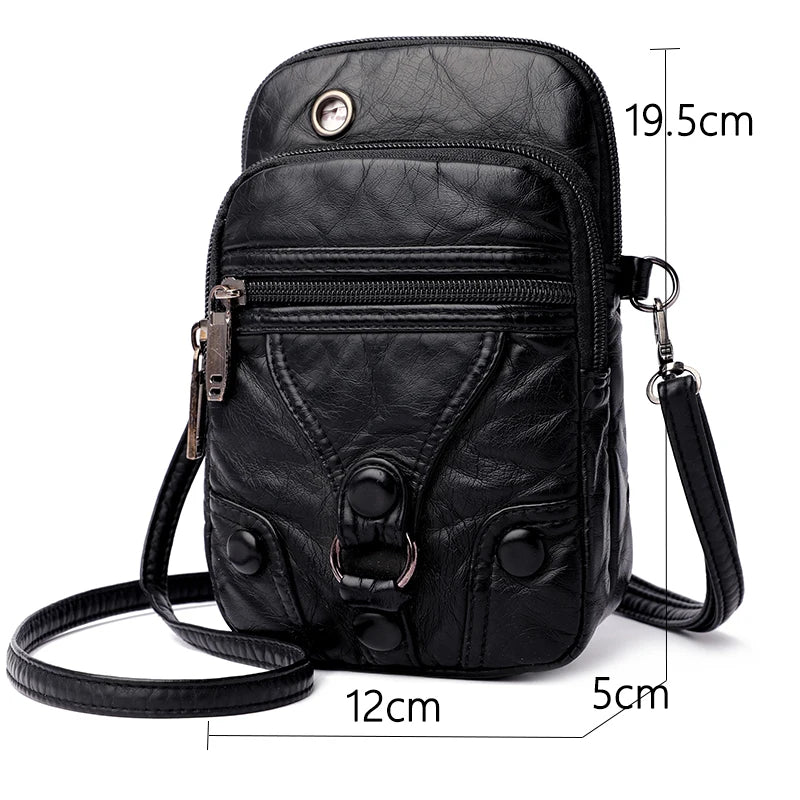Women's PU Leather Small Mobile Phone Bag