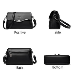 Women's PU Leather Handbag Double Shoulder Strap Single Shoulder Bag