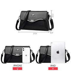Women's PU Leather Handbag Double Shoulder Strap Single Shoulder Bag