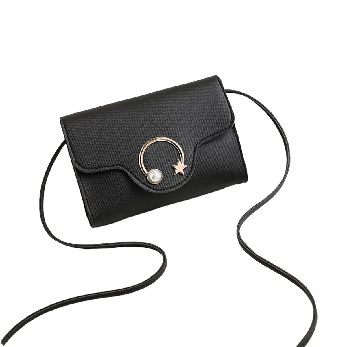 Women's PU Leather Square Bag with Moon and Star Decoration