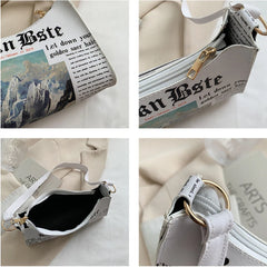 Women's PU Leather Shoulder Bag with Summer Printing
