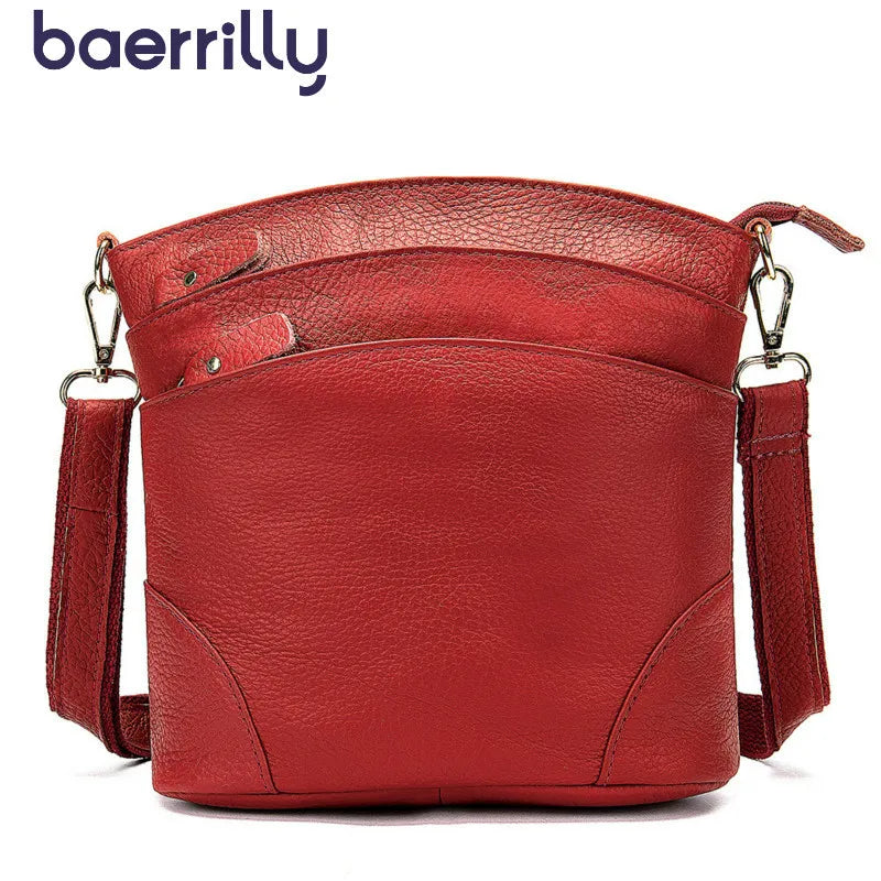 Women's Leather Shoulder Bag Purse Handbag with Packing Cubes