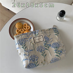 Vintage Canvas Shoulder Bag Flowers Jacquard Cotton Fabric Grocery Handbag