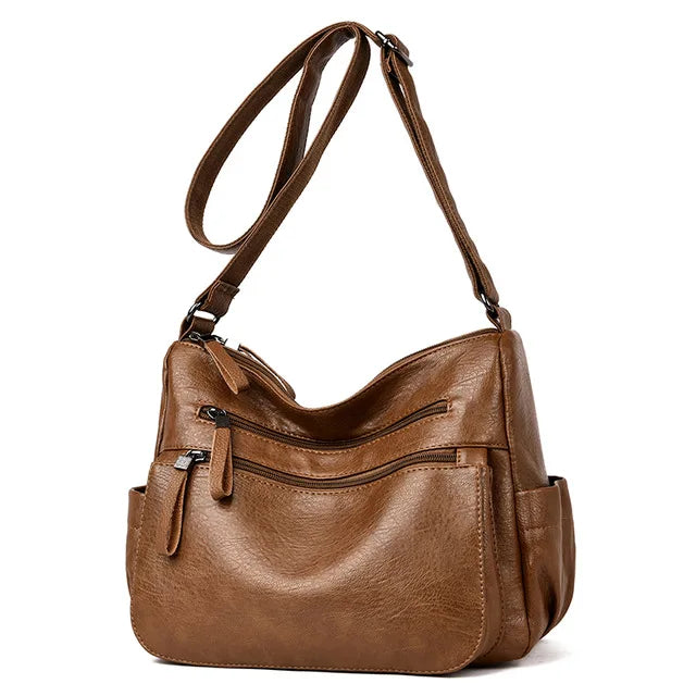 High-Quality Leather Women Handbag Messenger Shoulder Bag