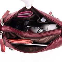 High-Quality Leather Women Handbag Messenger Shoulder Bag