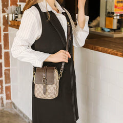 Vintage Leather Crossbody Shoulder Bag for Women Small Cell Phone Handbag