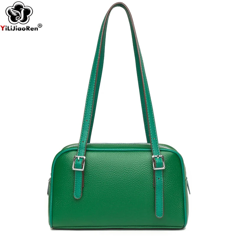 Women's Casual Boston Bag High Leather Handbag