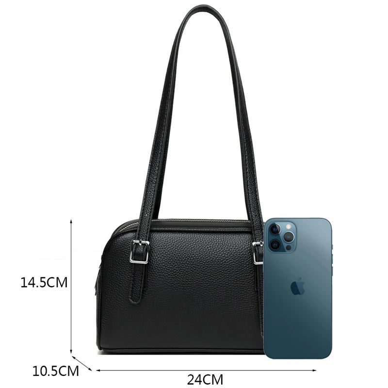 Women's Casual Boston Bag High Leather Handbag