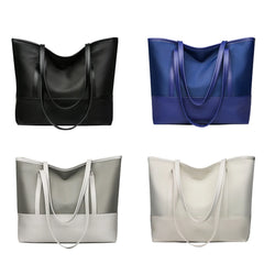 Women Large Capacity Splicing Shoulder Bag Portable Satchel