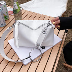 Vintage Leather Crossbody Bag for Women Solid Shoulder Messenger Bag