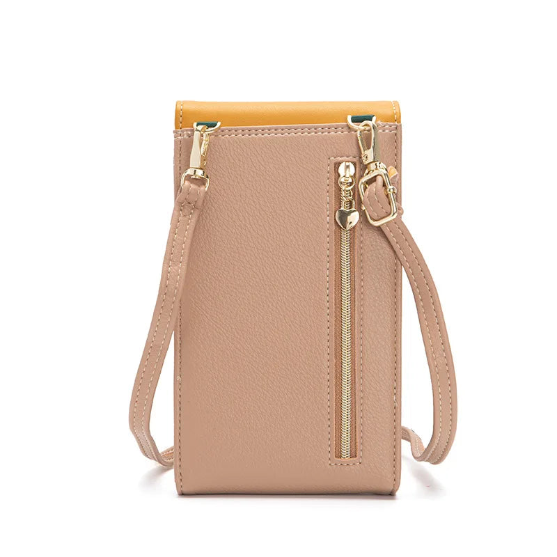 Soft Leather Large Capacity Wallet Phone Messenger Bag for Women