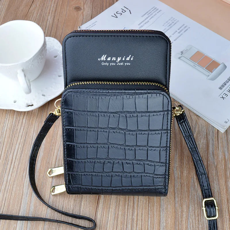 Solid Leather Messenger Bags for Women Large Capacity Single Shoulder Wallet