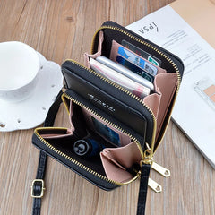 Solid Leather Messenger Bags for Women Large Capacity Single Shoulder Wallet