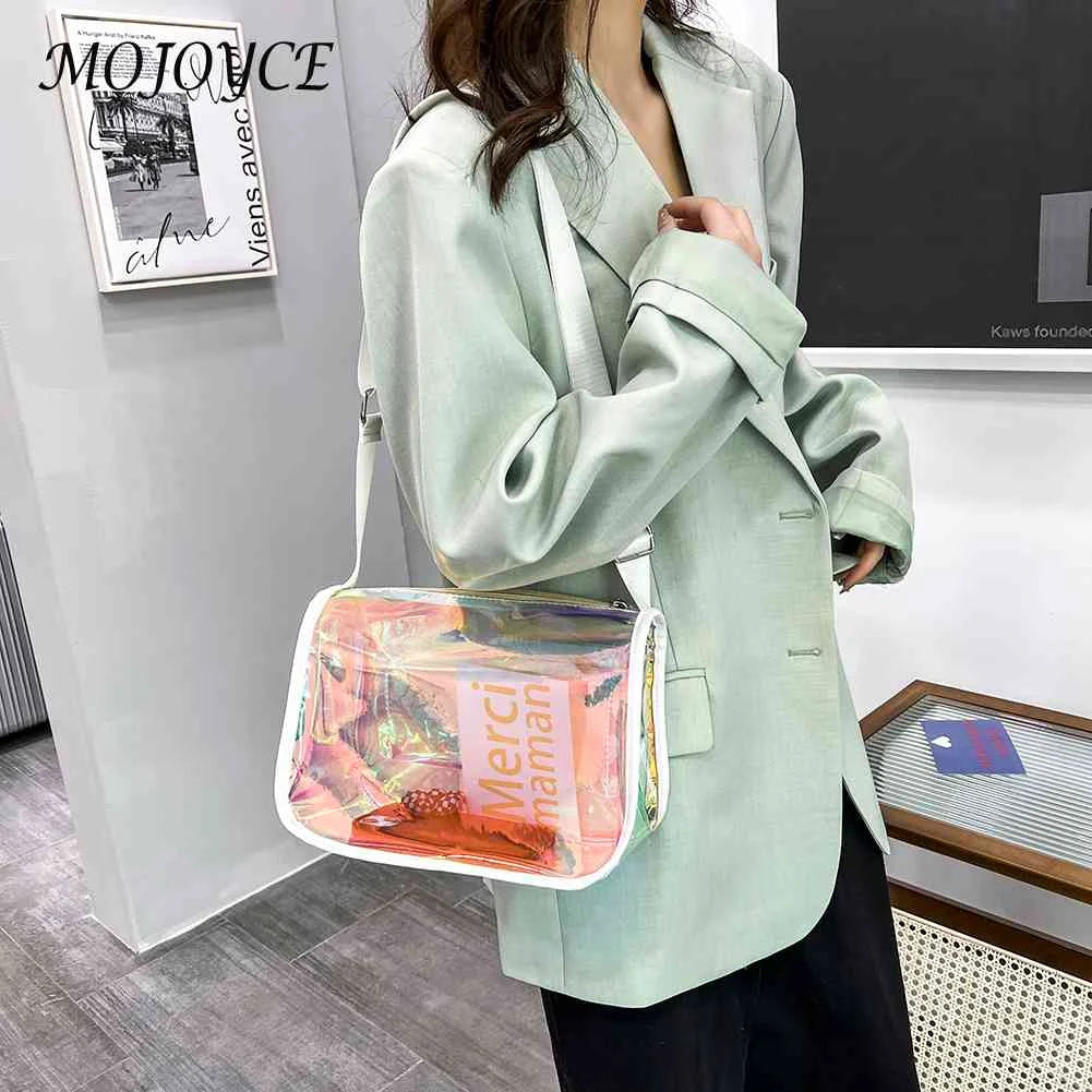 Clear PVC Crossbody Bag Transparent Phone Purse Solid Shoulder Bag