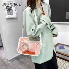 Clear PVC Crossbody Bag Transparent Phone Purse Solid Shoulder Bag