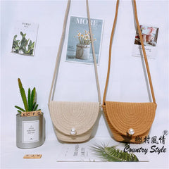 Sweet Style Shoulder Bag Straw Braid Crossbody Messenger Bag