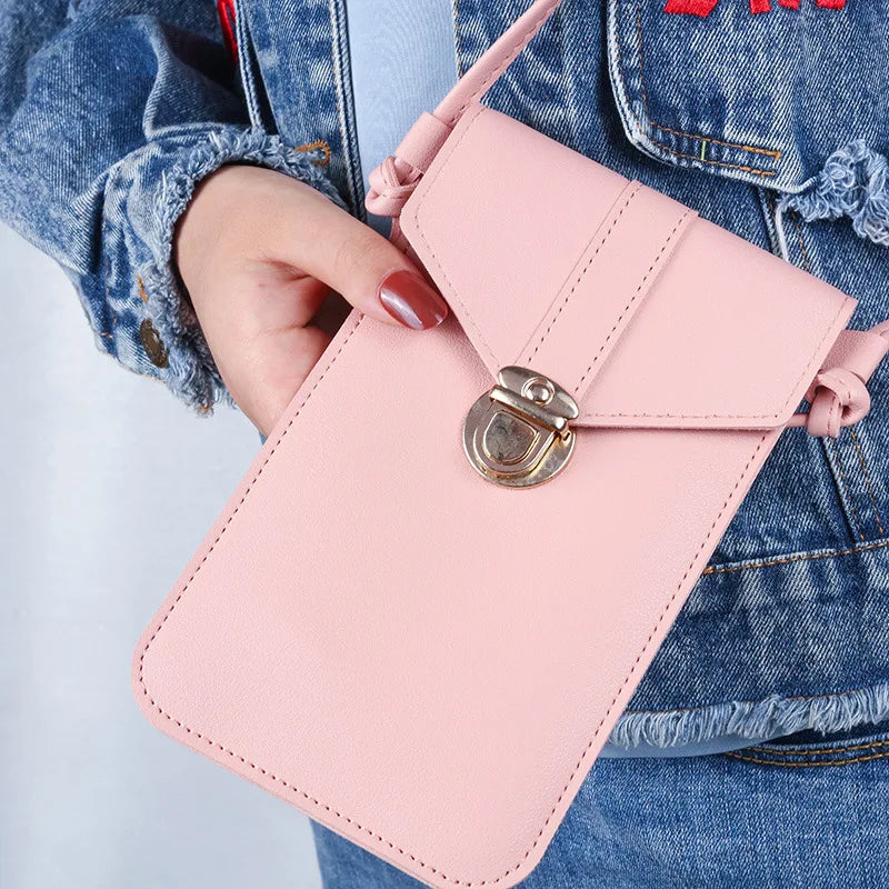 Women's Touch Screen Cell Phone Purse Smartphone Wallet PU Leather Handbag