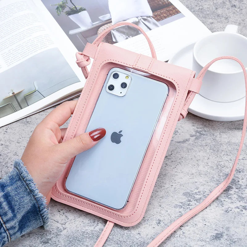 Women's Touch Screen Cell Phone Purse Smartphone Wallet PU Leather Handbag