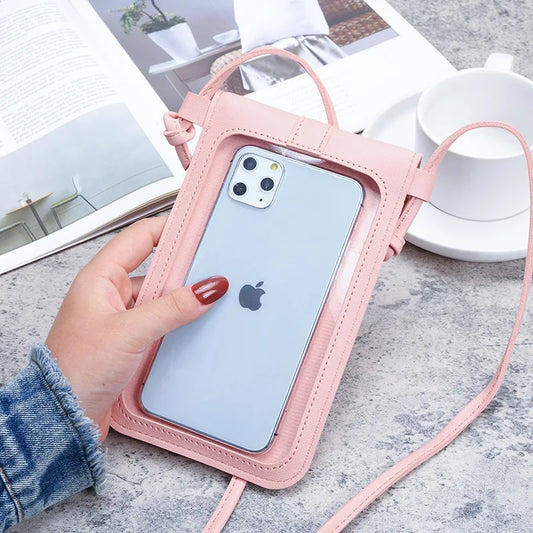 Women's Touch Screen Cell Phone Purse Smartphone Wallet PU Leather Handbag
