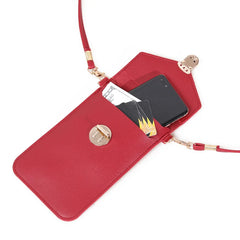 Women's Touch Screen Mobile Wallet Handbag PU Leather Strap Bag