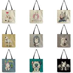 Customizable Funny Cartoon Dog Print Beach Tote Bag