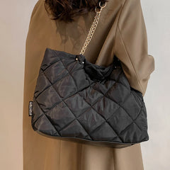 Women's Casual Shoulder Bag Winter Listing Plaid Quilted Handbag