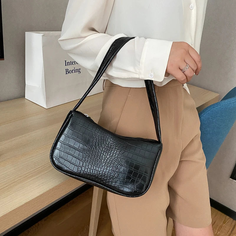 Crocodile Pattern PU Leather Tote Bag for Women