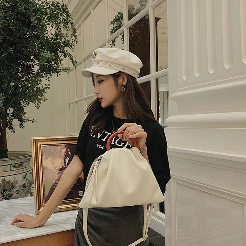 Women's Small PU Shoulder Bag with Detachable Strap