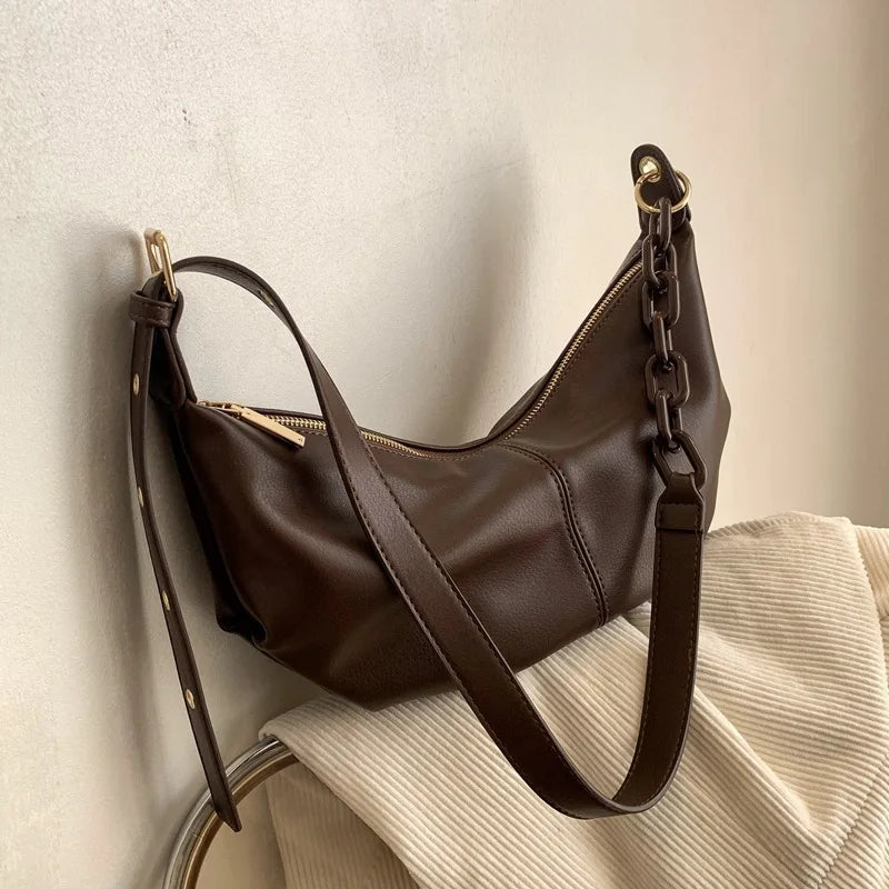 Vintage Hobos Soft Leather Crossbody Handbag