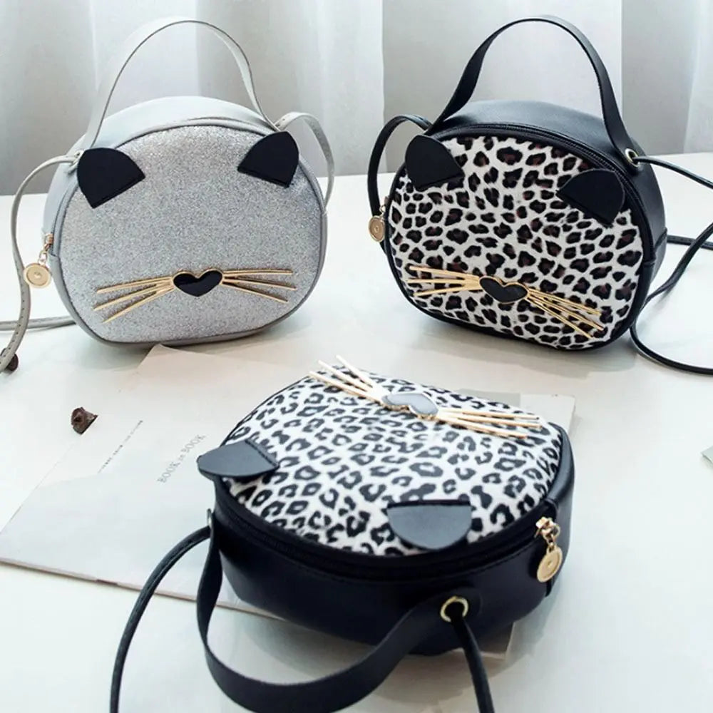 Vintage Cat Cartoon Print Shoulder Bag Small Purse