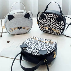 Vintage Cat Cartoon Print Shoulder Bag Small Purse