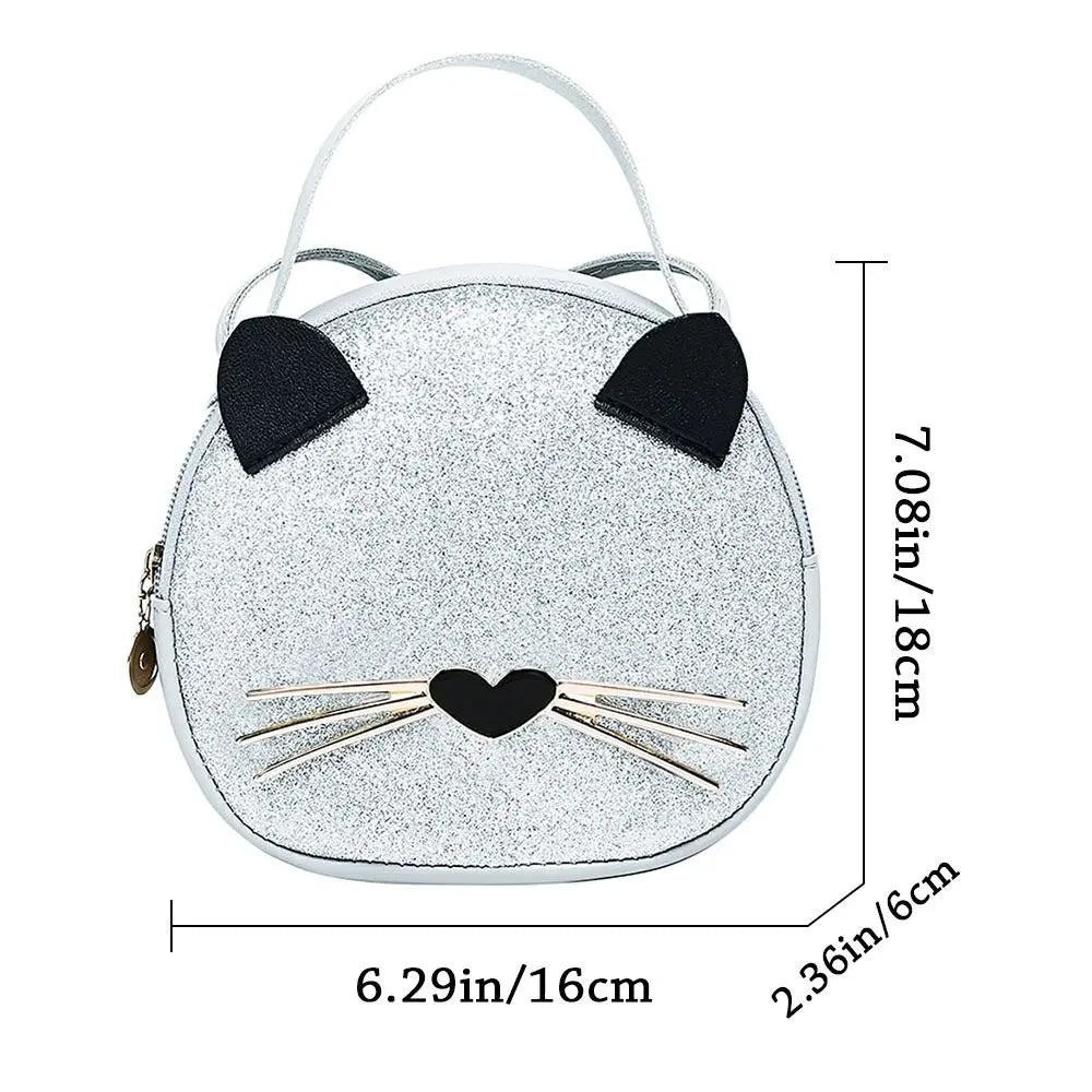 Vintage Cat Cartoon Print Shoulder Bag Small Purse