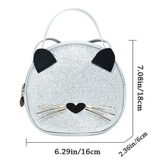 Vintage Cat Cartoon Print Shoulder Bag Small Purse