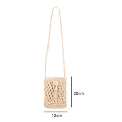 Woven Straw Shoulder Bag Mini Crossbody Vintage Handbag