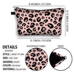 Leopard Print Makeup Bag Water Resistant Organizer Women Multifunction Beauty