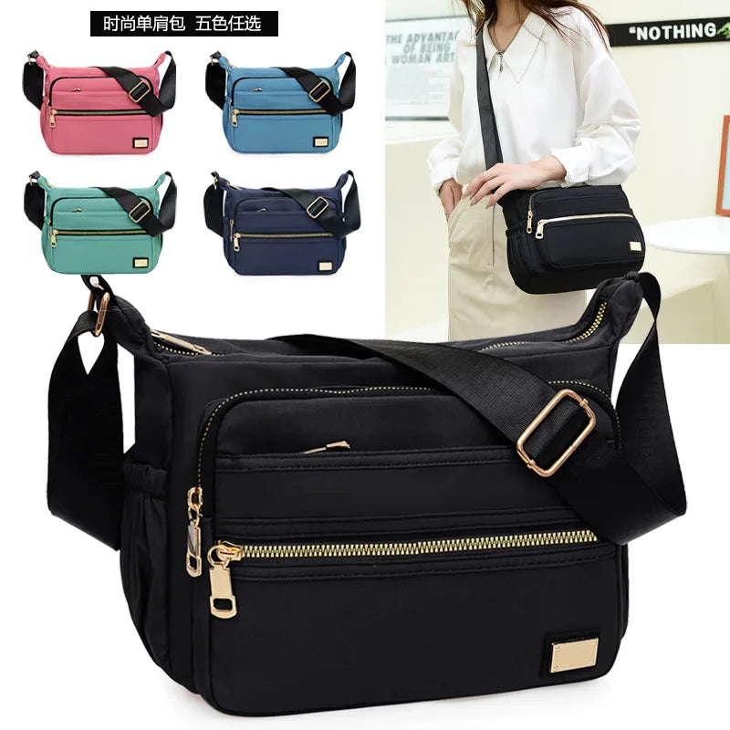 Waterproof Multilayer Shoulder Bag Large Capacity Casual Handbag