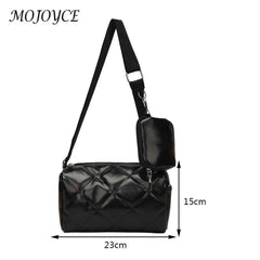 Women Messenger Bag with Small Purse PU Shoulder Bag Large-capacity