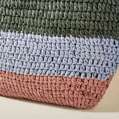Casual Large Capacity Striped Beach Tote Bag for Vacation