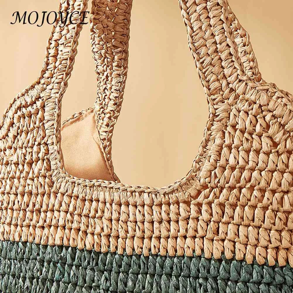 Casual Large Capacity Striped Beach Tote Bag for Vacation
