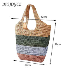 Casual Large Capacity Striped Beach Tote Bag for Vacation