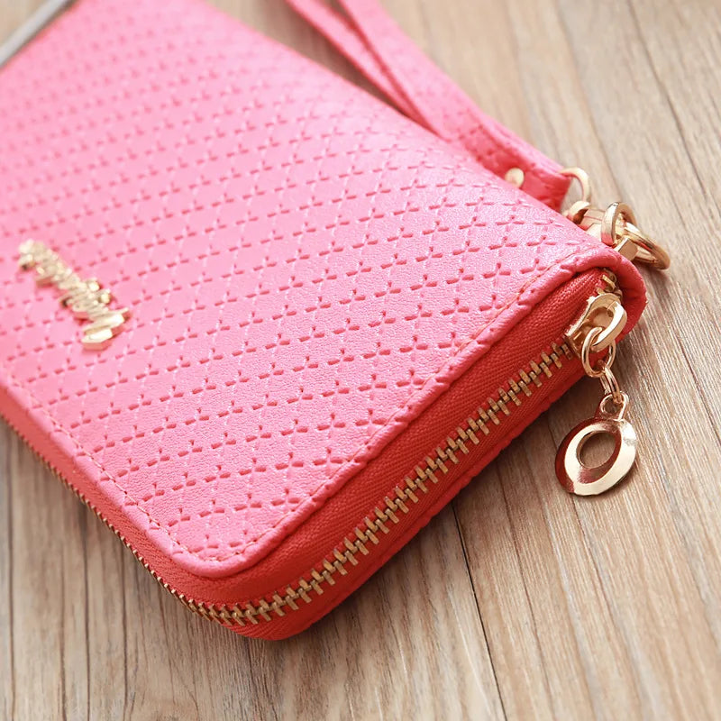 Large Capacity Zipper Purse PU Leather Hand Wallet for Women