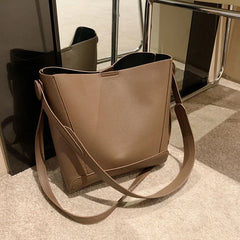 Retro Bucket Bag Set, Shoulder/Crossbody Bag, Autumn/Winter Leather Lady Bag